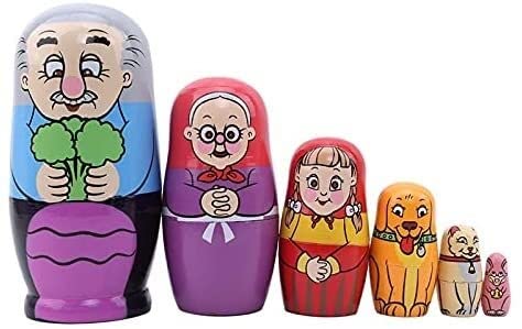 NESPIQ Matroschka Matrjoschka Russische Matroschka-Puppen Aus Holz, Kreative Nesting-Puppen, Geschenk, Russische Traditionelle Puppen Russische Puppen Matroschka-Puppen(A) von NESPIQ