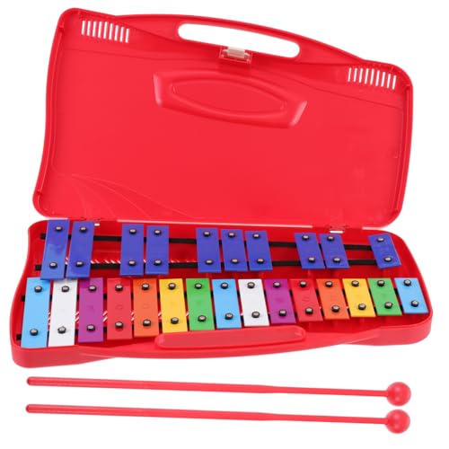 1 Satz Klavierspiel Mit 25 Tönen Glockenspiel Xylophon Handklopf-xylophon Spielzeug Für Musikinstrumente Kind Xylophon Kinder-xylophon Klaviertastatur Xylophon Kunststoff Rot NESTINGHO von NESTINGHO