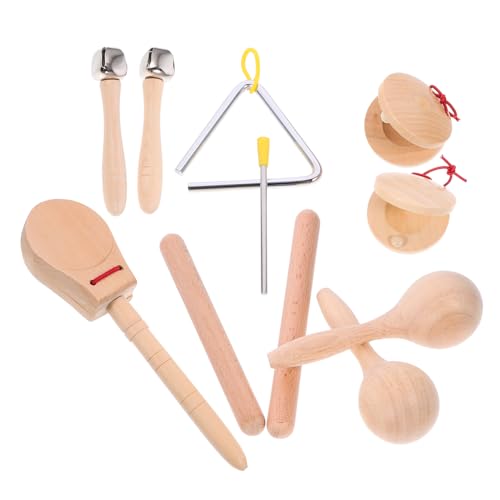 1 Satz Schlagzeug-instrumenten-Set Musikstock Für Kinder Rhythmus-Sticks Tamburin Für Kinder Orff-Instrument Kleinkind Musikinstrument Musikinstrumente Für Kleinkinder 1-3 Holz NESTINGHO von NESTINGHO