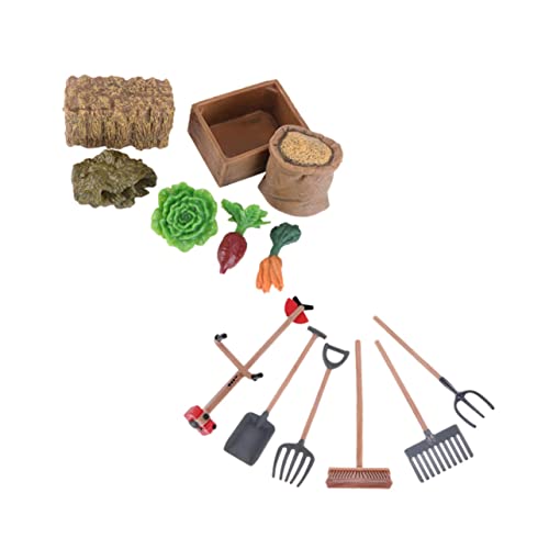 13-teiliges Set Garten-Werkzeug-Ornament Bausatz Sandgarten Mini-Bauernhof-Ornament Bauernhoffiguren Outdoor-spielsets Kelle Gartenwerkzeug Spielzeug Für Draußen Werkzeugmodell PVC NESTINGHO von NESTINGHO