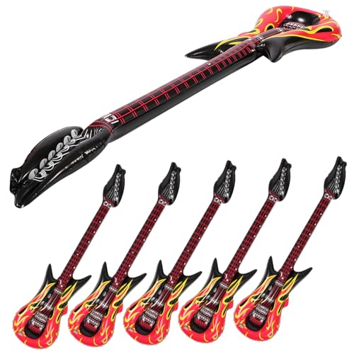 24 STK aufblasbare Gitarre lustiges Inflationsspielzeug aufblasbares Spielzeug Ballon aufblasbare Musikinstrumente Musical Toy Instruments elektrische Gitarre Trolle Spielzeug PVC NESTINGHO von NESTINGHO