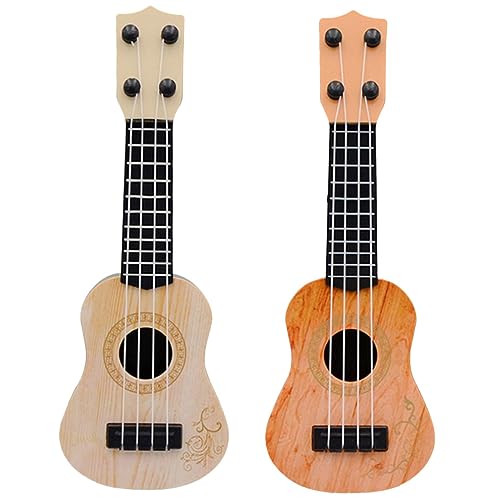 2St Mini-Ukulele Nachgemachtes Gitarrenspielzeug Kleinkind Musikinstrument Spielzeug kinderinstrumente musikinstrumente für Kinder Simulation Gitarre Ukulele-Modell Plastik NESTINGHO von NESTINGHO