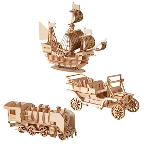 3Er Set Holzpuzzles Für Kinder Mikropuzzles Autopuzzles 3D Kinderpuzzles Mechanische Zugmodellbausätze Denksportaufgaben Holzpuzzles Für Jungen Holzpuzzles Für Kinder NESTINGHO von NESTINGHO