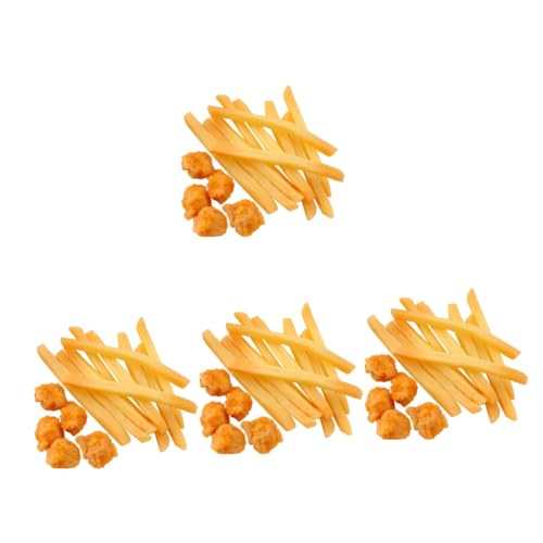 60 STK Pommes-Modell gefälschte Pommes Frites gefälschtes Essen zur Präsentation Realitätsnah Lebensmittelattrappe Modelle Lebensmittelspielzeug für Kinder Essen Spielen PVC Orange NESTINGHO von NESTINGHO