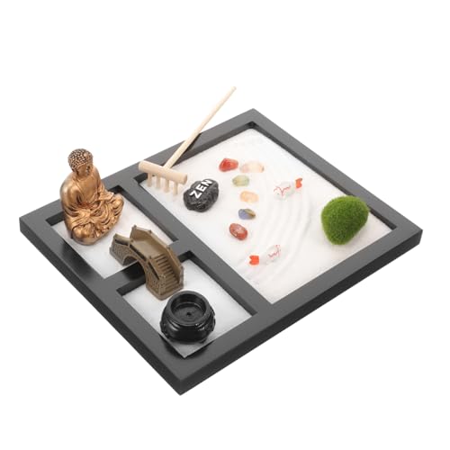 NESTINGHO 1 Box Zen Sandtisch Mikro Landschaftsdekoration Stabiles Sand Gartentablett Japanischer Zen Garten Künstliche Bonsai Rechen Desktop Entspannung Sandkasten Desktop Zen von NESTINGHO