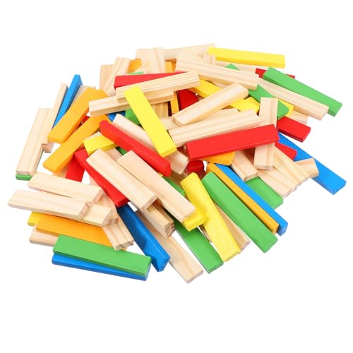 NESTINGHO 1 Holzblock BAU Spielzeug Gehirnspielzeug Montessori-Lernspielzeug Kinder stapeln Blockspielzeug Kinder Holzspielzeug Kinder Puzzle Holzbausteine Bausteinspielzeug hölzern Colorful von NESTINGHO