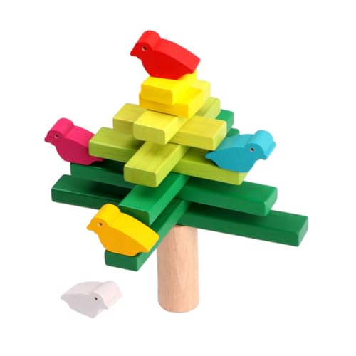 NESTINGHO 1 Satz Ausgeglichener Baum Stapelspiel Für Kinder Stapelblöcke Für Babys Balancierspiel-sortierspielzeug Kinder Stapeln Spielzeug Ineinander Passenden Steine Baustein Green Hölzern von NESTINGHO