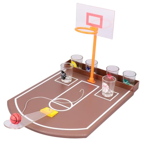 NESTINGHO 1 Satz Barzubehör Spielzeug gruppenspiele b Toys Amusement spielwaren draußen lustige Spiele Desktop-Basketballspiele Indoor-Basketball Mini-Schnapsgläser Fingerschießspiel Hölzern von NESTINGHO