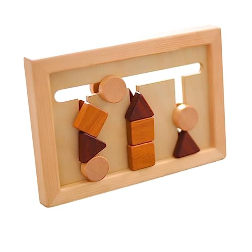 NESTINGHO 1 Satz Bausteingrafiken für Kinder Stapelspielzeug Montessori-Form-Puzzle Puzzle-Spielzeug Kinder Puzzle rätselbuch Kinder Früherziehungsspielzeug Geometrie Spielzeug hölzern von NESTINGHO