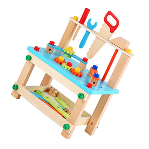 NESTINGHO 1 Satz Demontagewerkzeugstuhl Vorschul-Stapelblock Puzzle-Spielzeug Kinder werkzeugbank werkzeugset Kinder Montagewerkzeug Stuhl Spielzeug Demontagewerkzeug Stuhlspielzeug hölzern von NESTINGHO