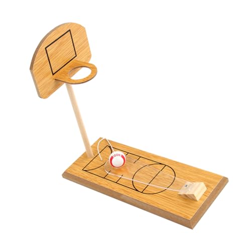 NESTINGHO 1 Satz Finger-Basketballspiel Kinder holzspielzeug tischbasketballspiel Basketball Spiel Basketball drinnen Tabletop-Basketball Mini-Basketballspielzeug Hölzern Light Brown von NESTINGHO