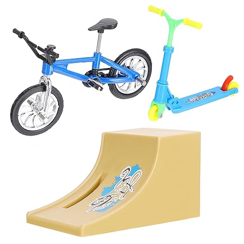 NESTINGHO 1 Satz Fingerrad Mikro Scooter Park-kit Mini-Fahrrad Sportspielzeug Mit Fingerspitzen Finger-Skateboard-rampen Kinder Mini-Spielzeug Finger Fahrradrampe Minibike Aluminiumlegierung von NESTINGHO