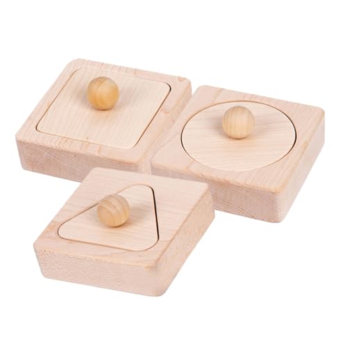 NESTINGHO 1 Satz Geometrische Bausteine Kleinkindspielzeug Kinderspielzeug Aus Holz Sortierspielzeug Für Kinder Geometrische Formpassende Blöcke Holzform Passendes Spielzeug Hölzern von NESTINGHO