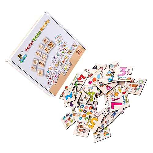 NESTINGHO 1 Satz Gestenzahl-Matching-Puzzle Erleuchtungsspielzeug Für Kinder Zahlen-Matching-Puzzle Kognitives Puzzle Für Kinder Mathe-Spielzeug Zum Frühen Lernen Colorful von NESTINGHO