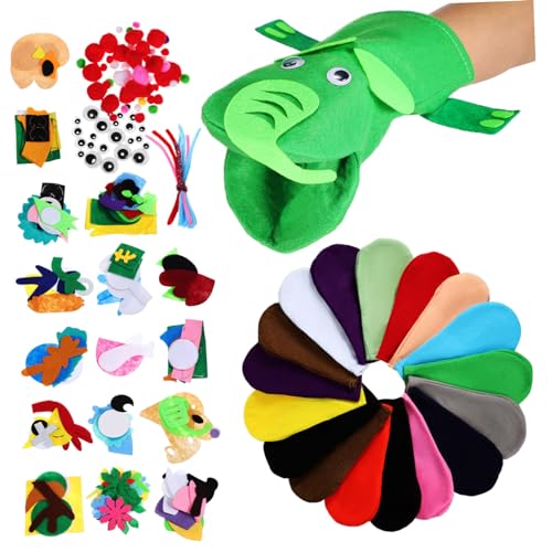 NESTINGHO 1 Satz Handpuppen-Set Aus Filz Puppenbauset Nähsets Für Kinder Monsterpuppe Bastelzubehör Aus Filz Materialien Für Handpuppen Aus Filz Kulleraugen Wackeln Sockenpuppenset Filzstoff von NESTINGHO