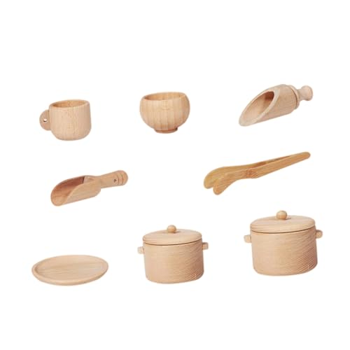 NESTINGHO 1 Satz Holz Geschirr Set Obst Gemüse Tee Spielset Spielzeug Lernspielzeug für Kleinkinder Kitchen Set for küchenspielzeug für Kinder Kinderspielzeug Geschirrspielzeug hölzern von NESTINGHO