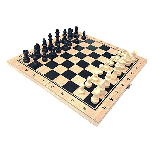 NESTINGHO 1 Satz Internationales Schach Westliches Schach Faltschach Internationales Damespiel Kinder Spielset Reise Schachbrett Magnetisches Schachbrett Faltbares Dame-brettspiel Holz von NESTINGHO