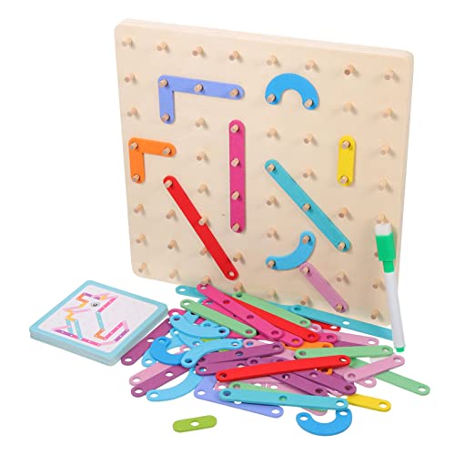 NESTINGHO 1 Satz Kinderpuzzle Tangram-Puzzles Für Erwachsene Rätsel Für Kinder Puzzles Für Kinder Kinderspielzeug Pädagogisches Geoboard Spielzeug Für Kinder Colorful Hölzern von NESTINGHO