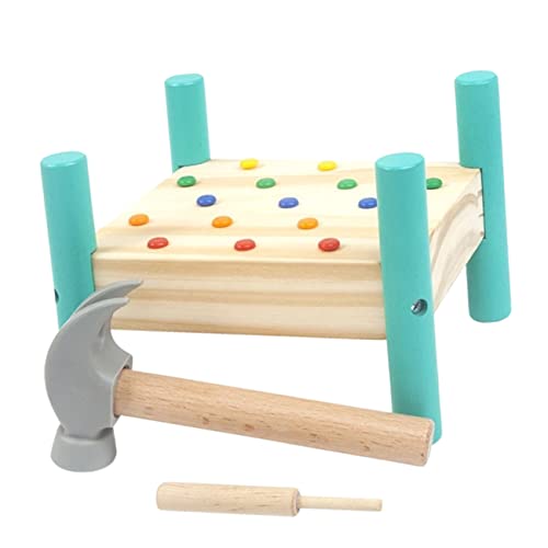 NESTINGHO 1 Satz Klopfspielzeug Kinder spielset Lernspielzeug für Babys kinderwerkbank werkbänke für Kinder Klopfhammer Percussion-Spielzeug aus Holz Früherziehungsspielzeug hölzern Green von NESTINGHO