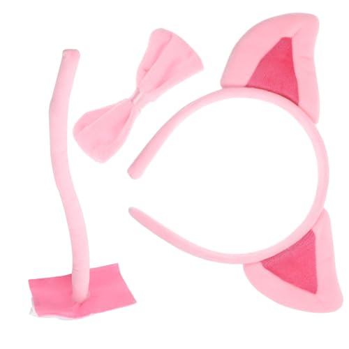 NESTINGHO 1 Satz Partykleidung Stirnband Mit Tierohren Cosplay Kostüm Hasenohren Stirnband Tragegurt Tierkostüme Stutzenhalter Partykostüm Verschleißfestes Tierkostüm Stoff Rosa von NESTINGHO