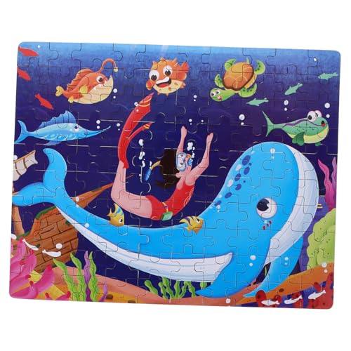 NESTINGHO 1 Satz Puzzle Lernspielzeug für Vorschulkinder Kleinkindspielzeug Delphin-Rätsel Rätsel für Kleinkinder aufbwahrungs-Box aufbewahrungskorb Kinder rätsel Vorschulspielzeug Papier von NESTINGHO