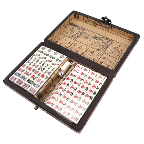 NESTINGHO 1 Satz Reise-Mahjong Mahjong-Puzzle Zubehör Für Mahjong-Spiele Fluggesellschaft Mahjong Mini-Mahjong-Spielzeug Mahjong Reisespielzeug Reisespiel-Requisiten Puzzle- Holz von NESTINGHO