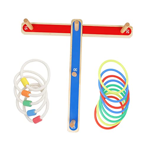 NESTINGHO 1 Satz Ringwurf-Spielzeug Wurfspielzeug Wurfringe Spiel Werfen Lernspielzeug Für Kinder Säuglingsspielzeug Spielzeug Stapeln Ringwurfspiel Wurfringspielzeug Hanfseil Colorful von NESTINGHO