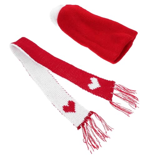 NESTINGHO 1 Satz Scarf Dekoration dekoringe weihnchtsdeko weihnatsdeko Hutschachtel Puppen Weihnachten DIY Bastelbedarf Miniatur-Weihnachtsschal Mini-Schneemannmützen Schneemann-Hut Garn von NESTINGHO