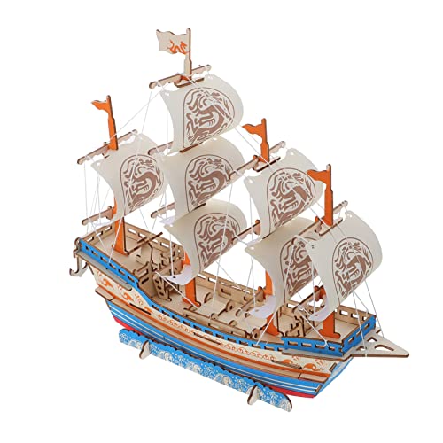 NESTINGHO 1 Satz Segelmodell Heimdekorationen Rätsel segelboot Modell nautische Dekoration für zu Hause 3D-Puzzle inneneinrichtung Home Decor Spielzeug Schiffsmodellbausatz aus Holz Holzboot von NESTINGHO