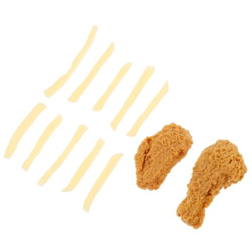 NESTINGHO 1 Satz Simulation Hähnchen Und Pommes Frites Huhn Faux Knusprig Gebratenes Hähnchen Künstliches Brathähnchen Küche Spielzeug Dekor Lebensechtes Brathähnchen-Modell Food-Modell PVC von NESTINGHO