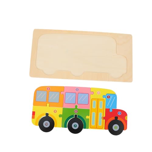 NESTINGHO 1 Satz Stereo-Block-Puzzle Bus-Spielzeug Rätsel Für Kinder Fahrzeug Puzzle Kleinkind Autospielzeug Für Mädchen Kinderpuzzle Puzzles Für Kinder Spielzeuge Mädchenspielzeug Holz von NESTINGHO