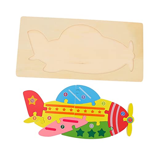 NESTINGHO 1 Satz Stereo-Block-Puzzle Flugzeuge Für Kinder Mädchenspielzeug Spielzeug Zum Frühen Lernen Farbe Cartoon-Puzzle Pädagogisches Puzzle Rätsel Formsortierspielzeug -Puzzle Holz von NESTINGHO