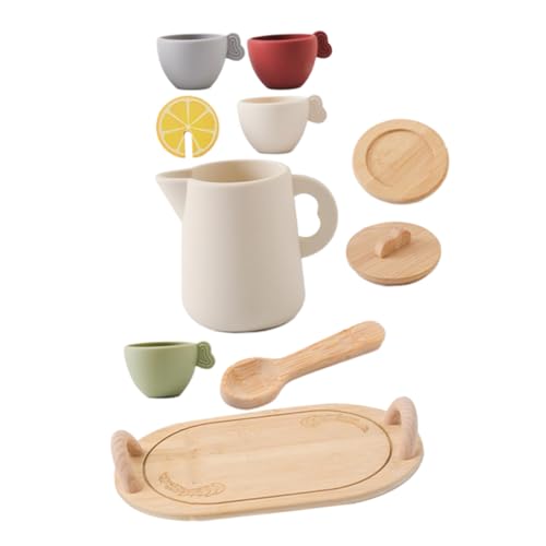 NESTINGHO 1 Satz Teetassenspielzeug Spielzeuge Teegeschirr Aus Holz Für Kleinkinder Miniatur-Ornamente Hausspielzeug Spielen Spielzeughausverzierungen Tea-time-spielset Hölzern von NESTINGHO