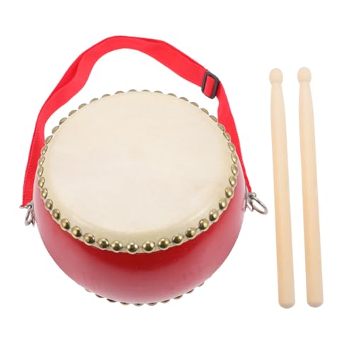 NESTINGHO 1 Satz Trommel Musikinstrument Musikspielzeug Für Kinder Pädagogisches Babyspielzeug Kinderspielzeug Lernspielzeug Für Kleinkinder Lernspielzeug Für Kinder Holz Rot von NESTINGHO