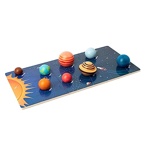 NESTINGHO 1 Satz Weltraumkognitionsspielzeug Kinder Puzzle rätselbuch Kinder holzsteckpuzzel Puzzle für Kinder Sonnensystemmodell für Kinder Puzzle Holzspielzeug Holzpuzzle für Kleinkinder von NESTINGHO