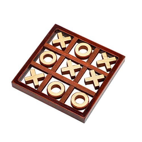 NESTINGHO 1 Satz xo Brettspiel Schach Couchtisch-Spiele-Dekor xo Schach Schachbrett interaktives Spielzeug Kinder holzspielzeug Lernspielzeug für Kinder Eltern-Kind-Schachspiel hölzern Brown von NESTINGHO