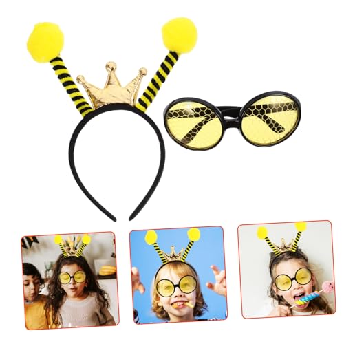 NESTINGHO 1 Set Bienenbrillen Set Bienen Stirnband Und Glas Cosplay Bienen Haarband Bienen Stirnband Brille Cartoon Bienen Haarband Bienen Haar Accessoire Karneval Bienen von NESTINGHO