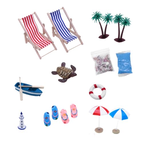 NESTINGHO 1 Set Strandkorb Set Puppenhaus Dekoration Strandkörbe Mikro Strandzubehör Mini Strand Stil Ornament Mikro Landschaft Kinderspielzeug Mini Strand Stil Ornament Mini von NESTINGHO