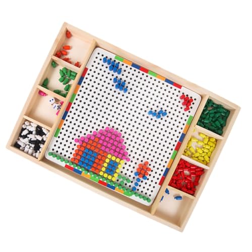 NESTINGHO 1 Set Weißes Kinderspielset Spielzeug Steckpuzzles Für Kleinkinder 3D Puzzles Für Kinder Aus Holz Und Bambus von NESTINGHO