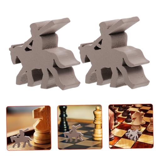 NESTINGHO 10 Stück Schachfiguren Tischspielkomponenten Brettspielschach Schachbrett Schachspielmarken Brettspielzubehör Schachbrettzubehör Spielfiguren Holz Hellgrau von NESTINGHO