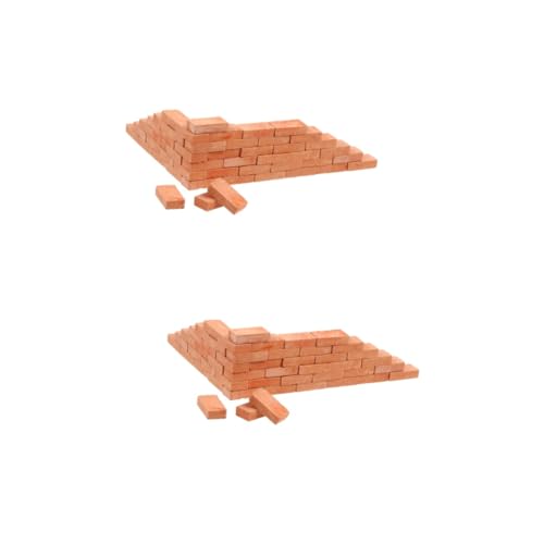 NESTINGHO 100 STK simulierter Ziegel DIY Mini Ziegel Mini-Landschaft Mini-Gartenset büro Dekoration hochzeitsdekoration Anlage die Tapete Simulationsbaustein DIY-Ziegel Ton Orange von NESTINGHO