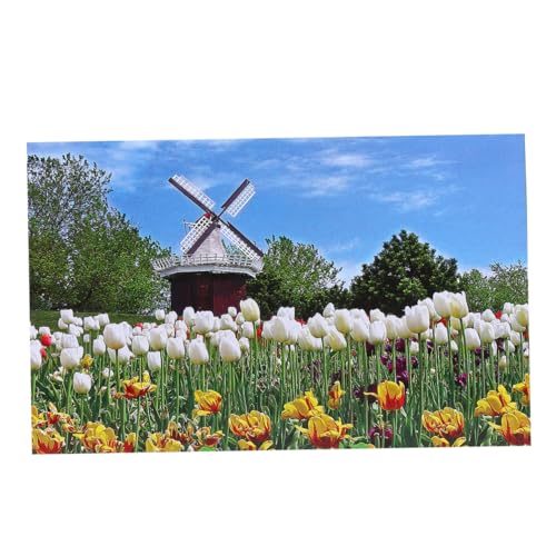 NESTINGHO 1000 Stück 1 Satz Papierpuzzle-Landschaft Kinder Puzzle kinderpuzzle Windmühlen-Puzzle für Erwachsene jugueten Puzzlematte puzzlekleber Modernes Tulpen-Puzzle pädagogisches Puzzle von NESTINGHO