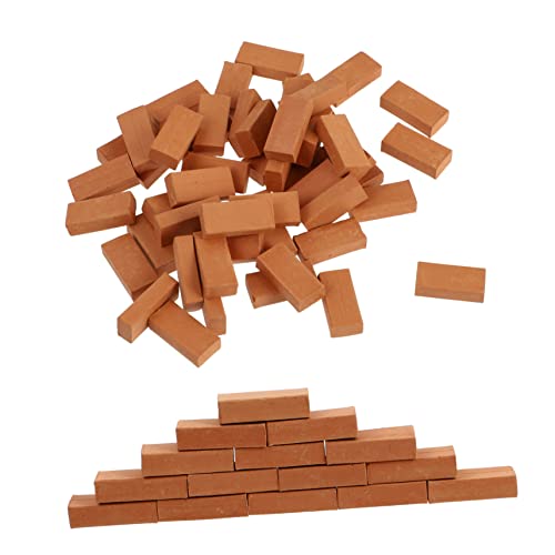 NESTINGHO 100st Mini-Steine Saftiges Topfdekor Bausteine ​​für Kinder Miniaturen Sandtisch-ziegelmodell Mikro-landschaftsziegel Simulation Von Roten Backsteinen Mini-wandziegel Brown Ton von NESTINGHO