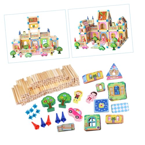 NESTINGHO 128St Kinder Puzzle Spielzeug DIY modernes Puppenhaus DIY Puppenhausmöbel Dekoration Schlafzimmer Safe Toy Montagehaus aus Holz holzspielzeug selber Machen hölzern Colorful von NESTINGHO