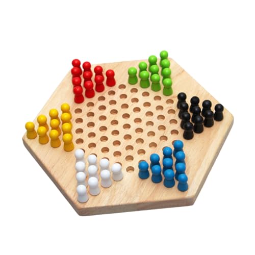 NESTINGHO 1Stk Checker-Spiel Chinese Checkers dartscheibe Kinder spielsachen brettspielr Toys klassisches Spielzeug Geburtstagsparty-Spiel Sechseck-Checker Chinesische Dame aus Holz Bambus von NESTINGHO