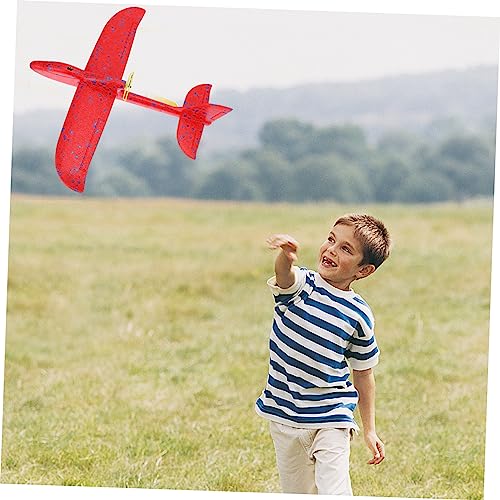 NESTINGHO 1stk Handgeworfener Tragschrauber USB-Flugzeug Elektrisches Flugzeug USB Flugzeug Spielzeug Blinkendes Segelflugzeug Led-Spielzeug Wurfgleiter Flugzeuge Für Kinder Schaum Rot von NESTINGHO