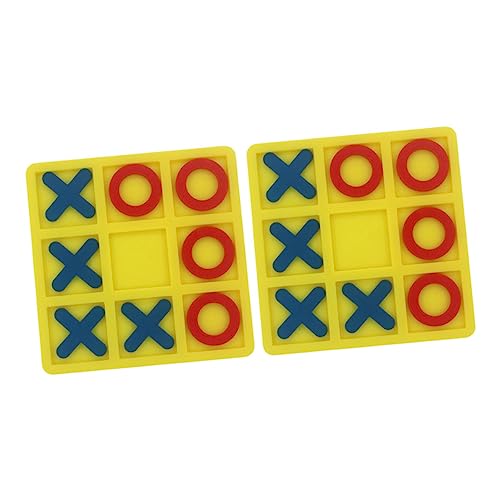 NESTINGHO 2 Sätze xo Schach klassisches Brettspiel Schachspiel Brettschach interaktives Spielzeug Interactive Toys Schachbrett Schach Spielzeug Kinder Schach Kampfspiel Spielzeug Abs Yellow von NESTINGHO