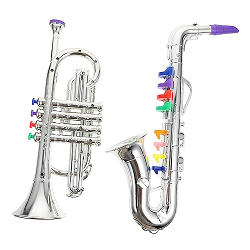 NESTINGHO 2 Stück Simuliertes Musikinstrument Trompete Krachmacher Musikinstrumente Kinder Trompete Horn Musik Saxophon Spielzeug Mini Trompete Spielzeug Instrument Lernspielzeug Anfänger von NESTINGHO