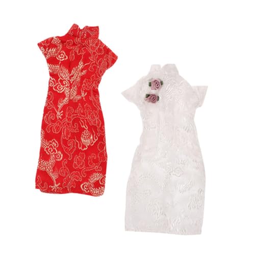 NESTINGHO 2St Cheongsam Kinder Puppen kinderpuppe puppenspielzeug Puppen-Accessoires Mädchenspielzeug Spielzeuge chinesische Kleidung Wiederverwendbare Puppenkleidung Stoff von NESTINGHO