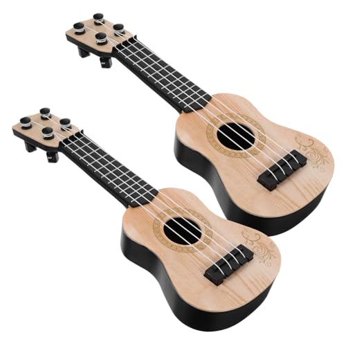 NESTINGHO 2St Mini-Ukulele Ukulele für Kinder Kinder-Ukulele Minispielzeug für Kinder kinderinstrumente Gitarre für Kinder Ukulele-Modelle Gitarrenspielzeug für Kinder Plastik Beige von NESTINGHO